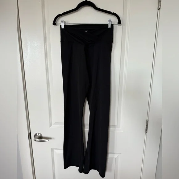 Black Women's Flared Leggings - Picture 2 of 3